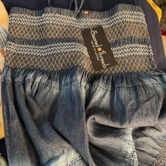 NWT.  Sacred Threads SKIRT/DRESS S/M.   BL/RD 3. - Picture 4 of 4